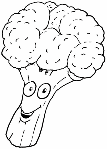 Broccoli Illustration Coloring Page